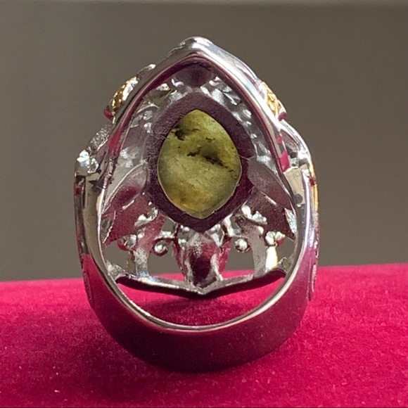 Rare Smokey Quartz Statement Ring Size 6.25/6.5 Stamped 316L SS Stainless Steel - Picture 8 of 17